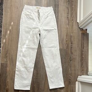 Madewell perfect vintage straight leg white jeans